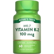 Vitamin K2 MK-7 | 100 mcg | 60 Softgels | Non-GMO & Gluten Free Supplement | by Natures Truth