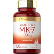 Vitamin K2 MK7 100mcg | 150 Softgels | For Men and Women | Non-GMO, Gluten Free | by Carlyle