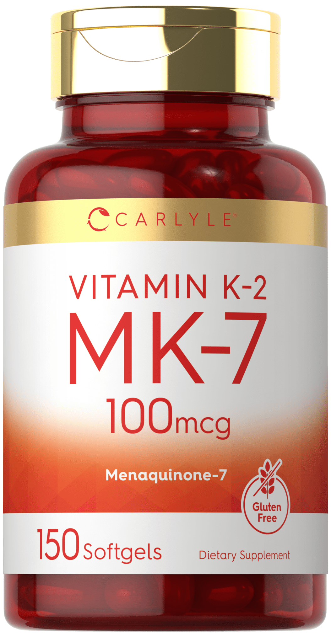 Carlyle Vitamin K2 MK7 100mcg 150 Quick Release Softgels NonGMO