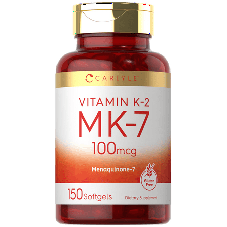 product image of Vitamin K2 MK7 100mcg | 150 Softgels | Non-GMO, Gluten Free | by Carlyle