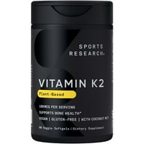 Sports Research® Vitamin K2 MK7 100mcg with Coconut Oil - (60 Veggie Softgels)