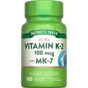 Vitamin K2 MK7 Complex | 100 mcg | 180 Softgels | by Natures Truth