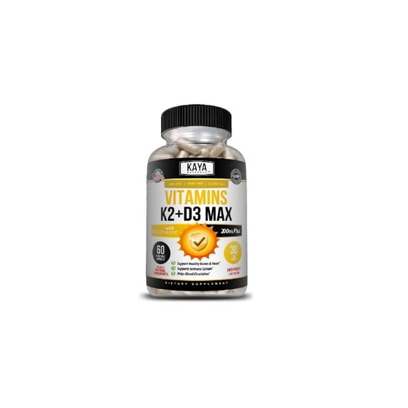 Vitamin K2 (MK7) with D3 5000 IU Supplement, Bioperine Capsules, Immune Health, 60 Capsules