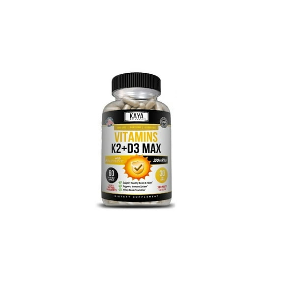 Vitamin K2 (MK7) with D3 5000 IU Supplement, Bioperine Capsules, Immune Health, 60 Capsules