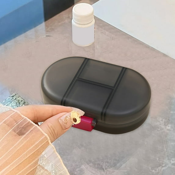 Vitamin Organiser, 8 Compartment Portable Box, Humidity Proof Sealed, Freestanding, Unique Dividers, Large Capacity For Extended Use, Small Easy To Carry, Transparent Design