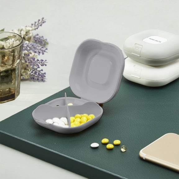 Vitamin Organizer, Quad Compartment Pocket-Sized Holder, Moisture-Proof, for Vitamins Fish Oil Supplements, Outdoor Work Study