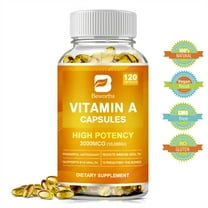 Vitamin A Softgels 10,000 IU Vitamin A Supplement, Promotes Immune, Bone, Skin, and Eye Health, 10000 IU (3000mcg) 120 Capsules, Vegan Dietary Supplements by BEWORTHS