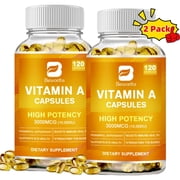 Vitamin A Softgels 10,000 IU Vitamin A Supplement, Promotes Immune, Bone, Skin, and Eye Health, 10000 IU 3000mcg 240 Capsules, Vegan Dietary Supplements by BEWORTHS
