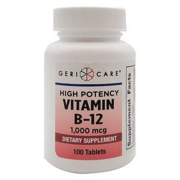 Vitamin Supplement Geri-Care 1000 mcg Strength Tablet 100 per Bottle