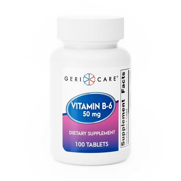 Vitamin Supplement Geri-Care Vitamin B6 50 mg Strength Tablet 100 per Bottle