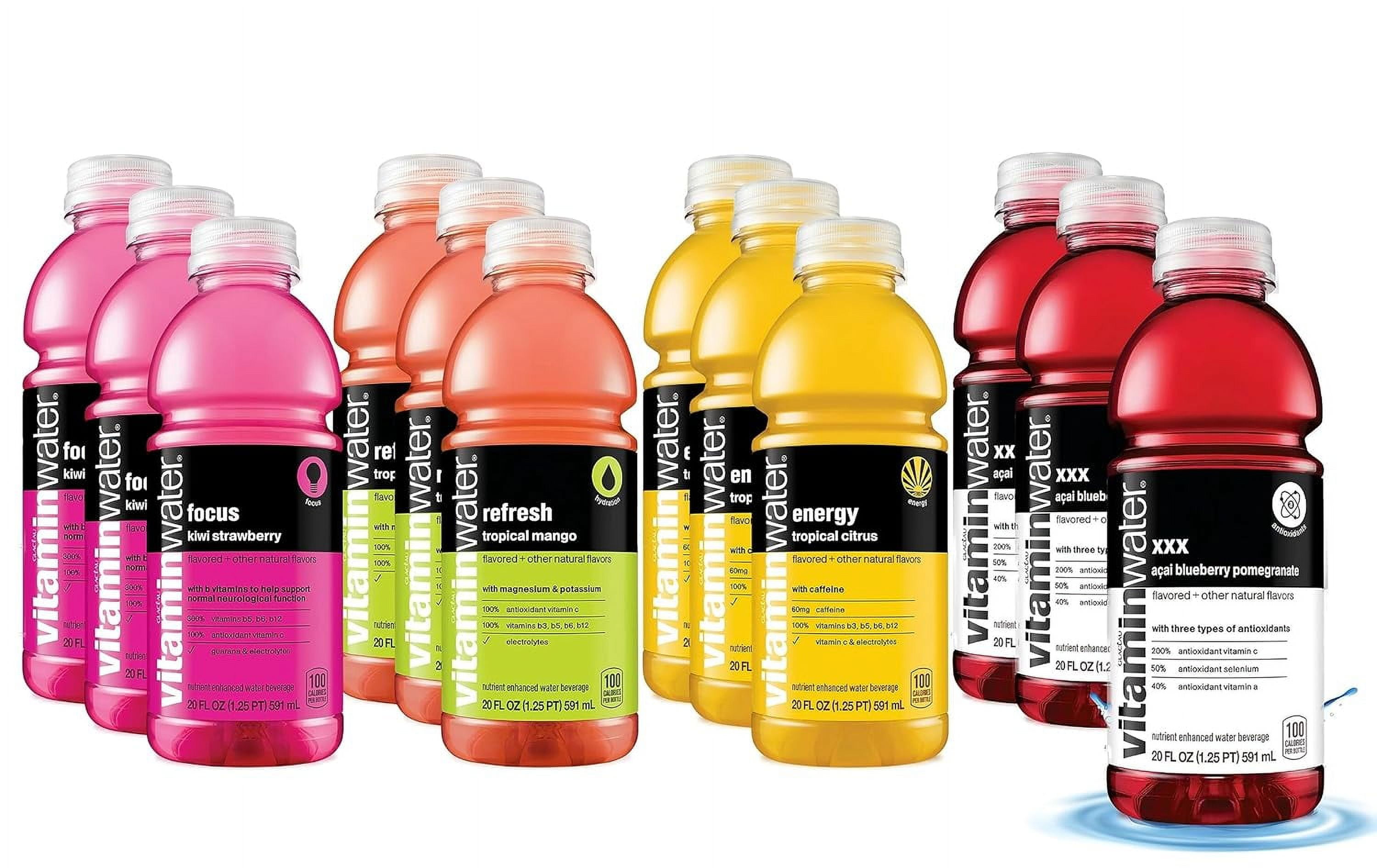 Vitamin Water Variety Pack 20 oz Water Bottles Vitaminwater Energy
