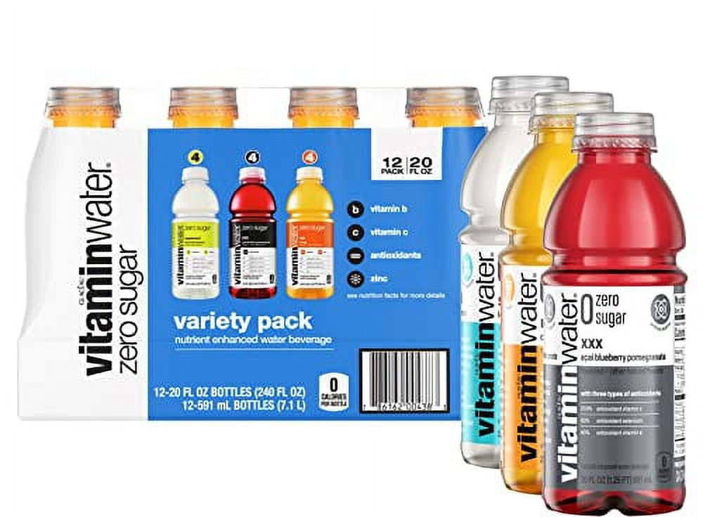 Vitamin Water ZERO Sugar Original Variety Pack 3 Flavors 20 Fl Oz