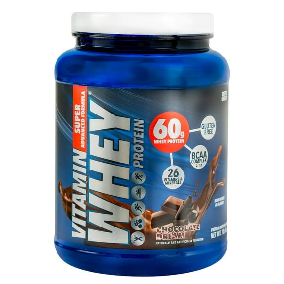 Vitamin Whey Protein Powder Chocolate - 60g of Protein - Gluten Free-26 Vitamins & Minerals-BCAAs