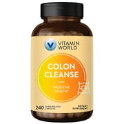 Vitamin World Colon Cleanse Digestive Care Colon Health 240 Rapid Release Capsules