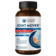 Vitamin World Triple Strength Joint Mover, Glucosamine Chondroitin with MSM Joint Support Supplement, Collagen & Boswellia Serrata Extract, Support Joint Strength, Comfort & Flexibility, 90 Caplets