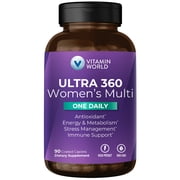 Vitamin World Ultra 360 Multivitamin for Women One Daily, Womens Multivitamin with Collagen, Ashwagandha & Antioxidants, Supplement with Vitamin A, B, C & D for Energy & Immune Support, 90 Caplets