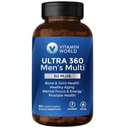 Vitamin World Ultra 360 Multivitamin for Men 50 Plus, Mens 50+ Multivitamin with Minerals & Herbs for Prostate Function, Supplement with Vitamin A, C, D, E & Zinc for Healthy Aging, 90 Caplets