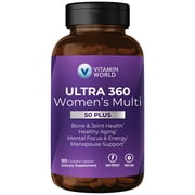 Vitamin World Ultra 360 Multivitamin for Women 50 Plus, Womens 50+ Multivitamin with Minerals & Herbs for Menopause Support, Supplement with Vitamin B, D, E & Zinc for Healthy Aging, 90 Caplets