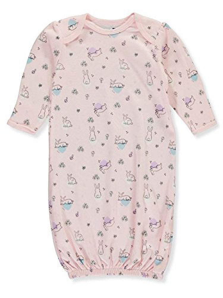 Vitamins Baby Baby Girls Bunny Cotton Sleep Sack, Gown, Pink, 0-6 Months