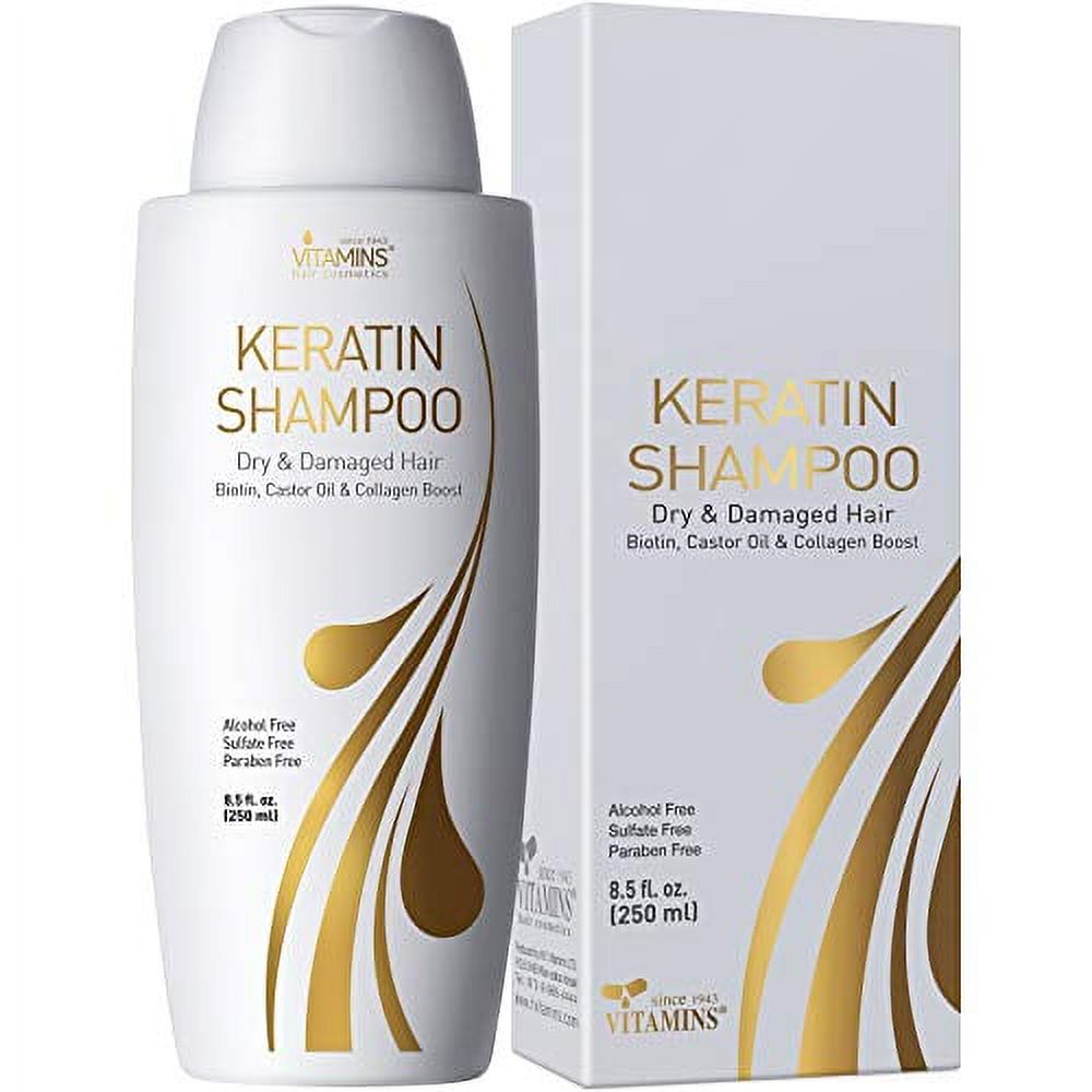 Vitamins Keratin Shampoo Hair Treatment Biotin and Collagen Protein with Castor Oil for Curly Wavy and Straight Hair Sulfate Free Product for Dry Damaged or Color Treated Hair Walmart