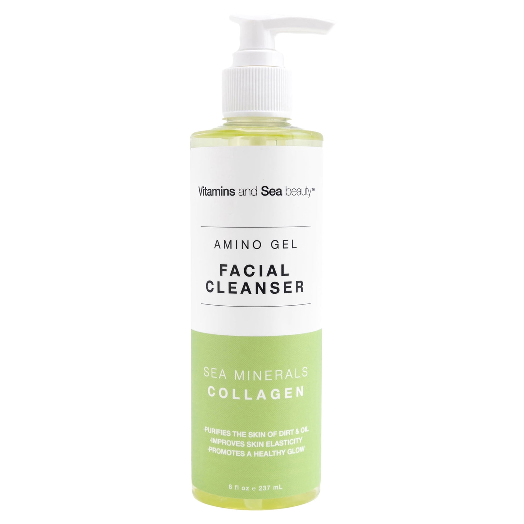Vitamins and Sea beauty Amino Gel Sea Minerals & Collagen Facial Cleanser, All Skin Types, 8 fl oz