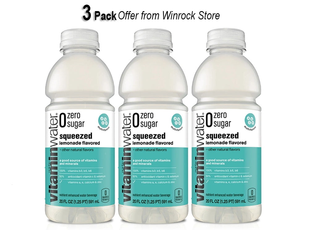 Vitaminwater Zero Sugar Squeezed Lemonade Flavored Water Beverage, 20 fl oz (Pack of 3 Bottles) Offer from Winrock Store