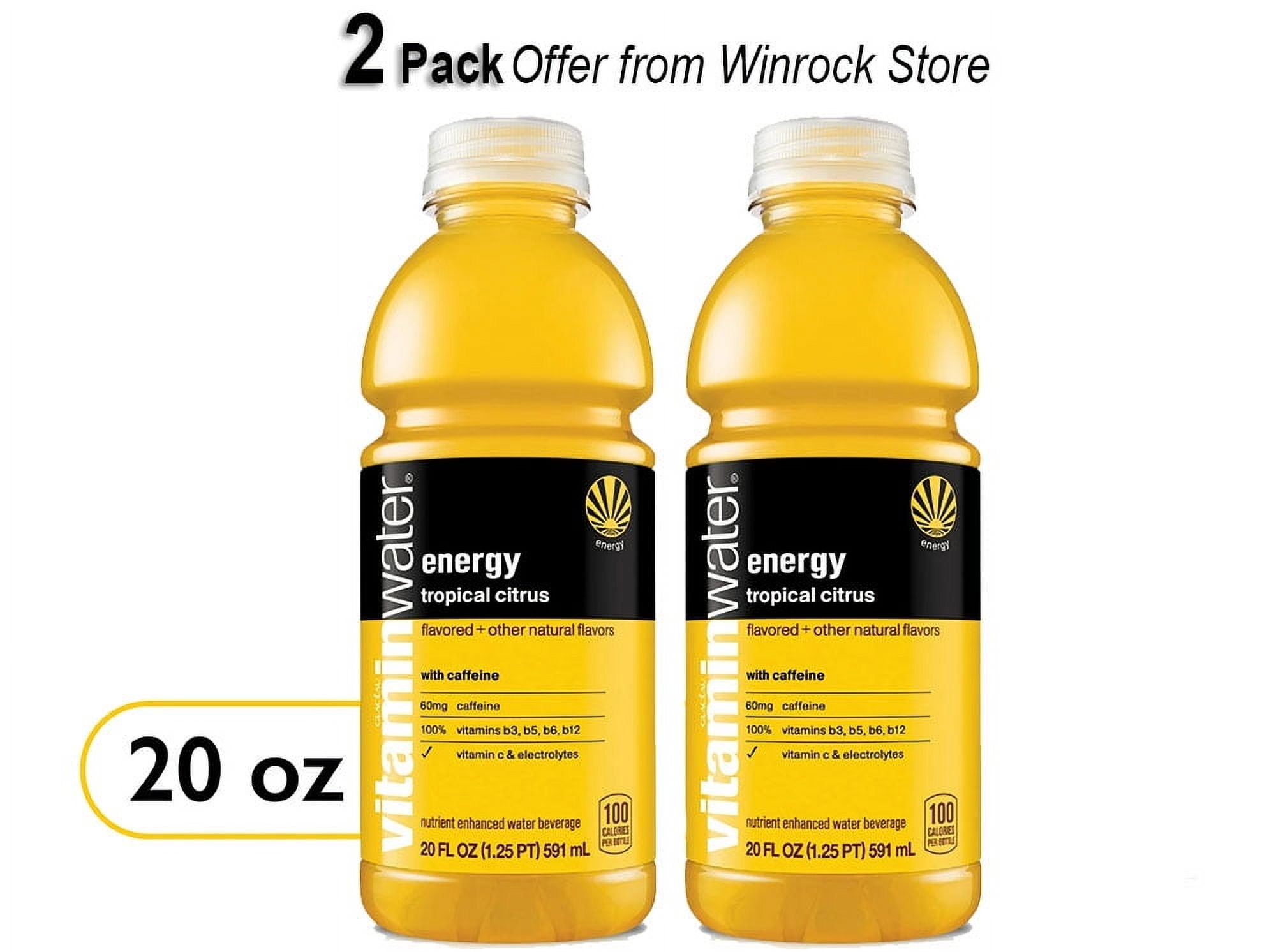 Vitaminwater energy electrolyte enhanced water, tropical citrus drink, 20 fl oz (2 Pack) offer from Winrock Store