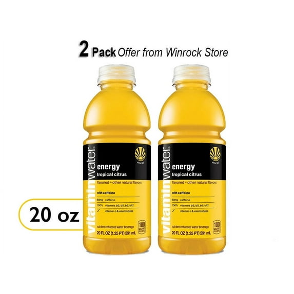 Vitaminwater energy electrolyte enhanced water, tropical citrus drink, 20 fl oz (2 Pack) offer from Winrock Store