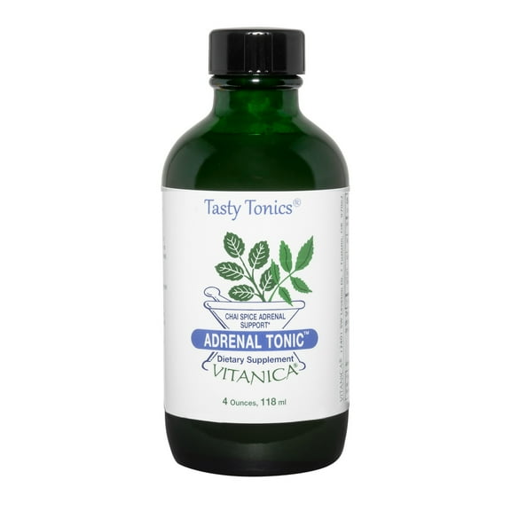Vitanica Adrenal Tonic, Adrenal Supplement & Support, Alcohol Free, Vegan/Vegetarian, Chai Spice Flavor, 4 Ounce