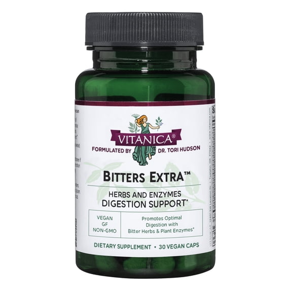 Vitanica Bitters Extra, Digestion Support, Vegan, 30 Capsules
