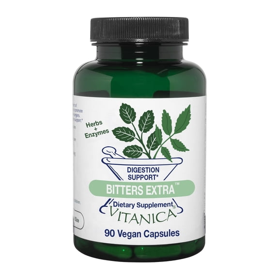 Vitanica Bitters Extra, Digestion Support, Vegan, 90 Capsules