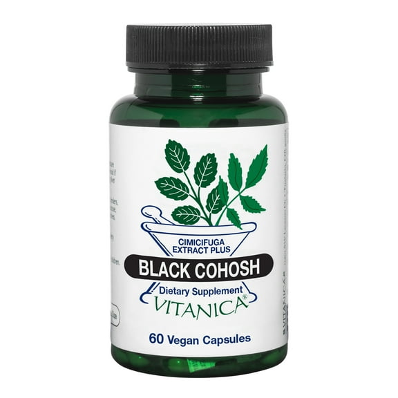 Vitanica Black Cohosh, Cimicifuga Extract Plus, Vegan, 60 Capsules