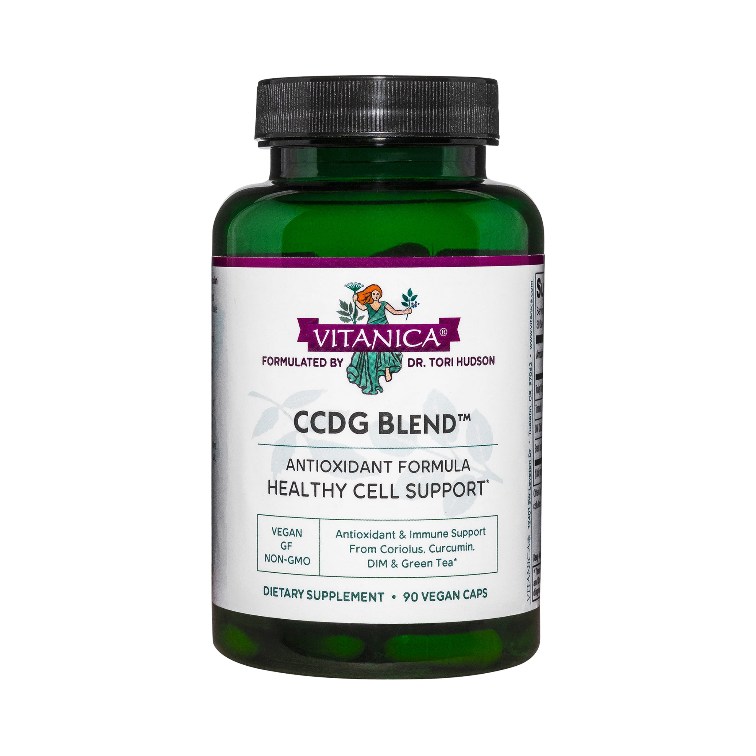 Vitanica CCDG Blend, Immune Support, DIM Supplement 200mg, Turkey Tail Mushroom, Turmeric, Green Tea, Vegan, 90 Capsules