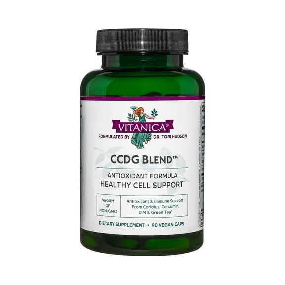 Vitanica CCDG Blend, Immune Support, DIM Supplement 200mg, Turkey Tail Mushroom, Turmeric, Green Tea, Vegan, 90 Capsules