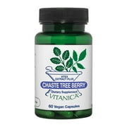 Vitanica Chaste Tree Berry ، Vitex Extract Plus ، نباتي ، 60 كبسولة