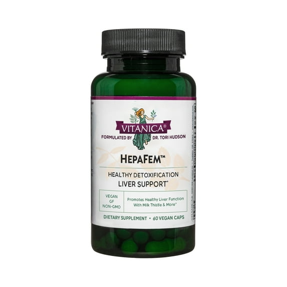 Vitanica Hepafem, Liver Cleansing Support, Vegan/Vegetarian, 60 Capsules