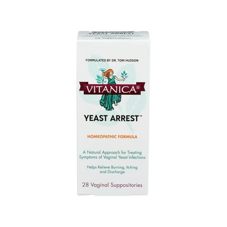 Vitanica, Homeopathic Vaginal Suppositories, Relieves Burning, Itching & Discharge, with Boric Acid, Tea Tree Oil & Probiotics, Vegan (28)