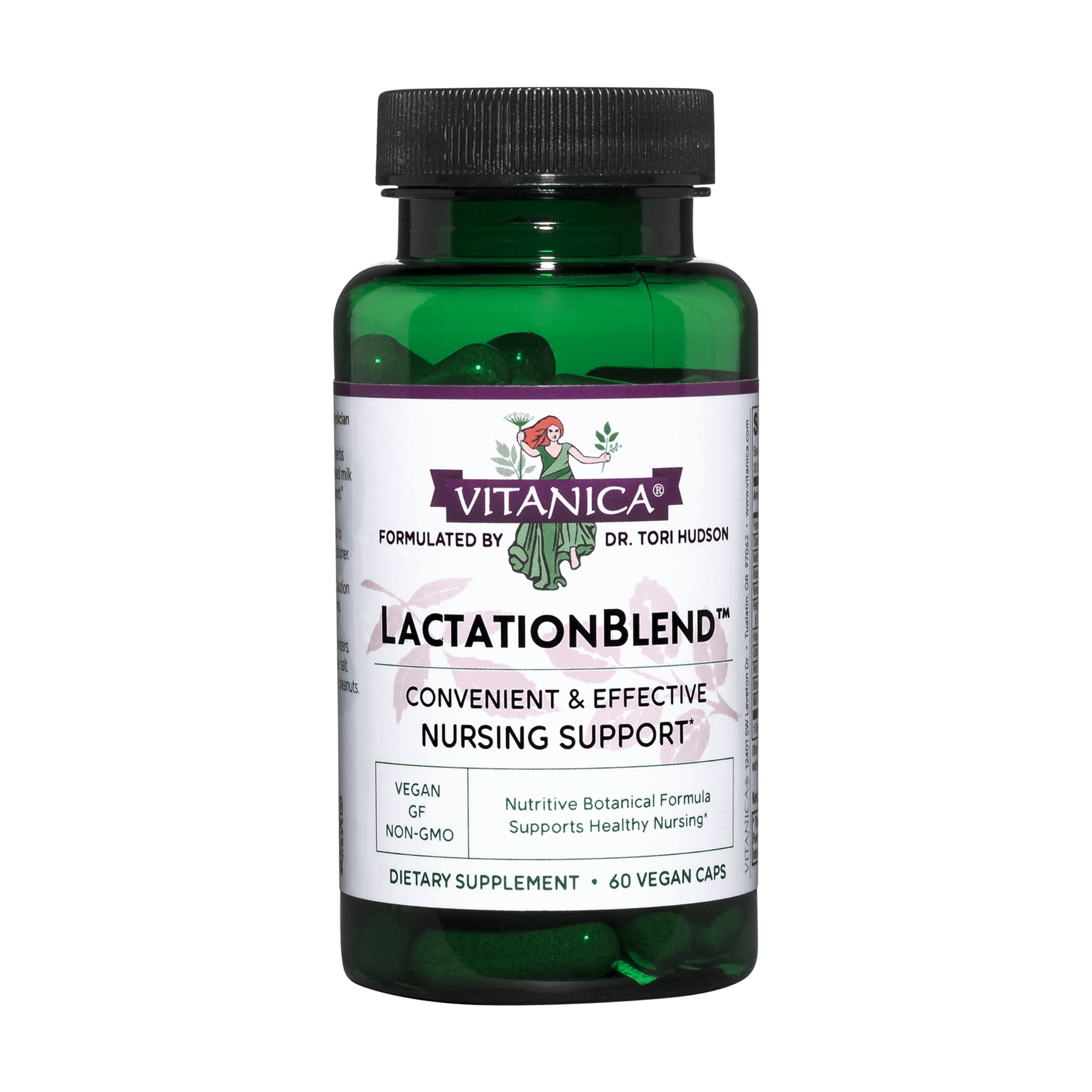 Vitanica LactationBlend, Lactation Supplement, Breastfeeding Support Increase Breast Milk Supply and Flow, Organic Fennel, Milk Thistle, Fenugreek Seed and More, Non-GMO, Vegan, 60 Capsules