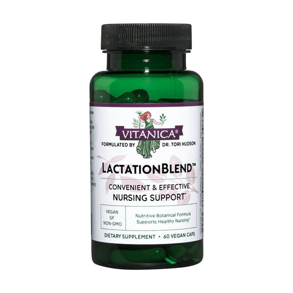 Vitanica LactationBlend, Lactation Supplement, Breastfeeding Support Increase Breast Milk Supply and Flow, Organic Fennel, Milk Thistle, Fenugreek Seed and More, Non-GMO, Vegan, 60 Capsules