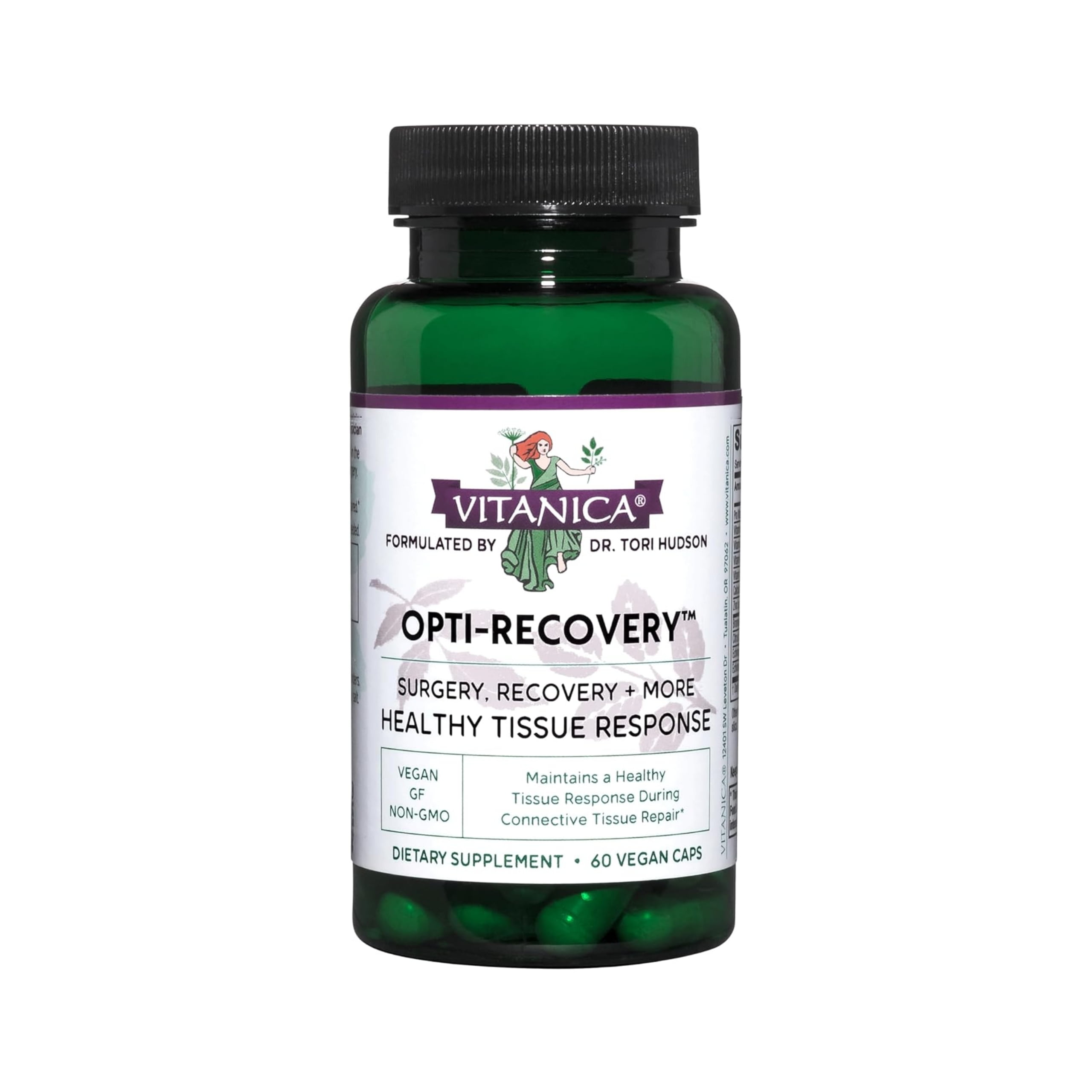 Vitanica Opti-Recovery, Pre & Post Surgery Support, Wound Care, BBL, Tummy Tuck, C Section & Postpartum Vitamin Essentials Healing Support, Scar, Shoulder, Hysterectomy, Breast & Lipo, Vegan, 60 Caps
