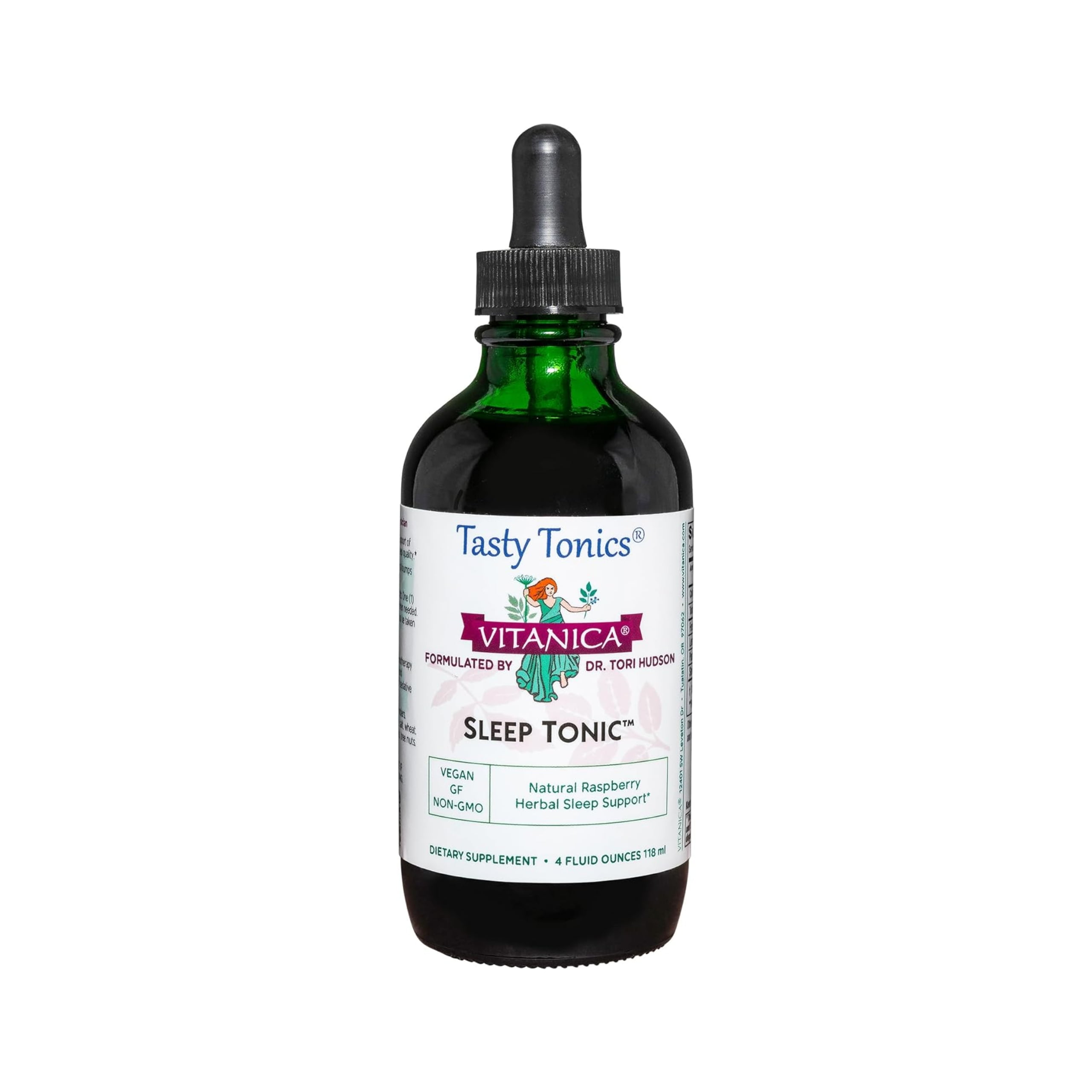Vitanica Sleep Tonic, Natural Liquid Sleep Aid Supplement, Dr. Formulated, Relaxation and Calm Support for Adults, Stress Relief, Valerian Root, Lemon Balm, Passion Flower, Vegan, 4 Ounce