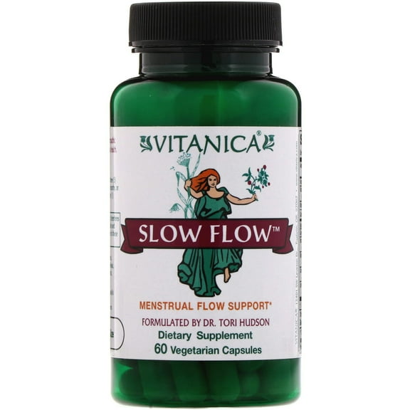 Vitanica Slow Flow, Menstrual Flow Support, 60 Vegetarian Capsules, Vitanica