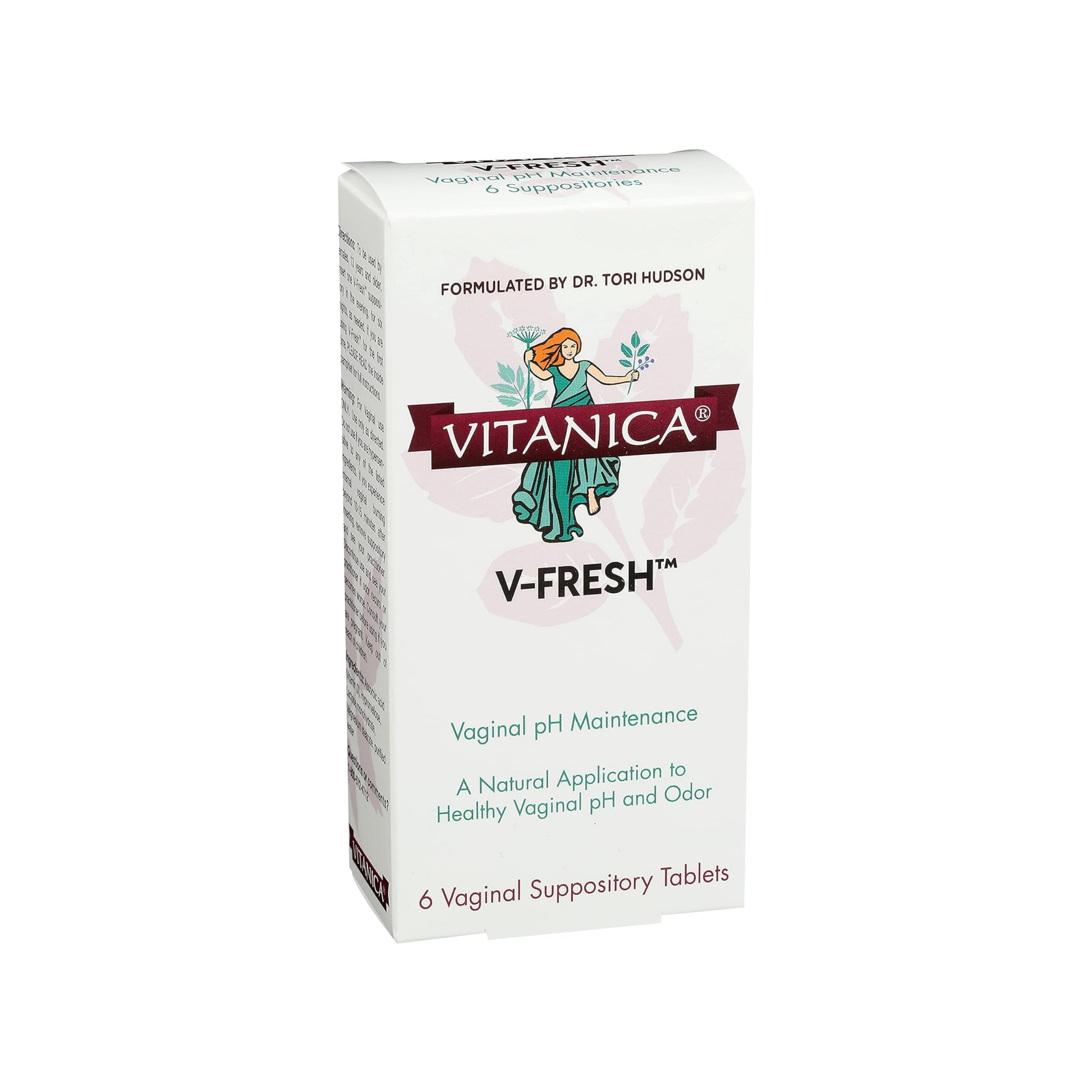 Vitanica V-Fresh Vaginal pH Support 6 Vaginal Suppository Tablets