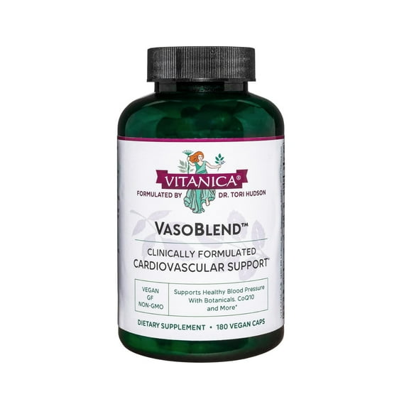 Vitanica VasoBlend, Cardiovascular Support, Vegan/Vegetarian, 180 Capsules