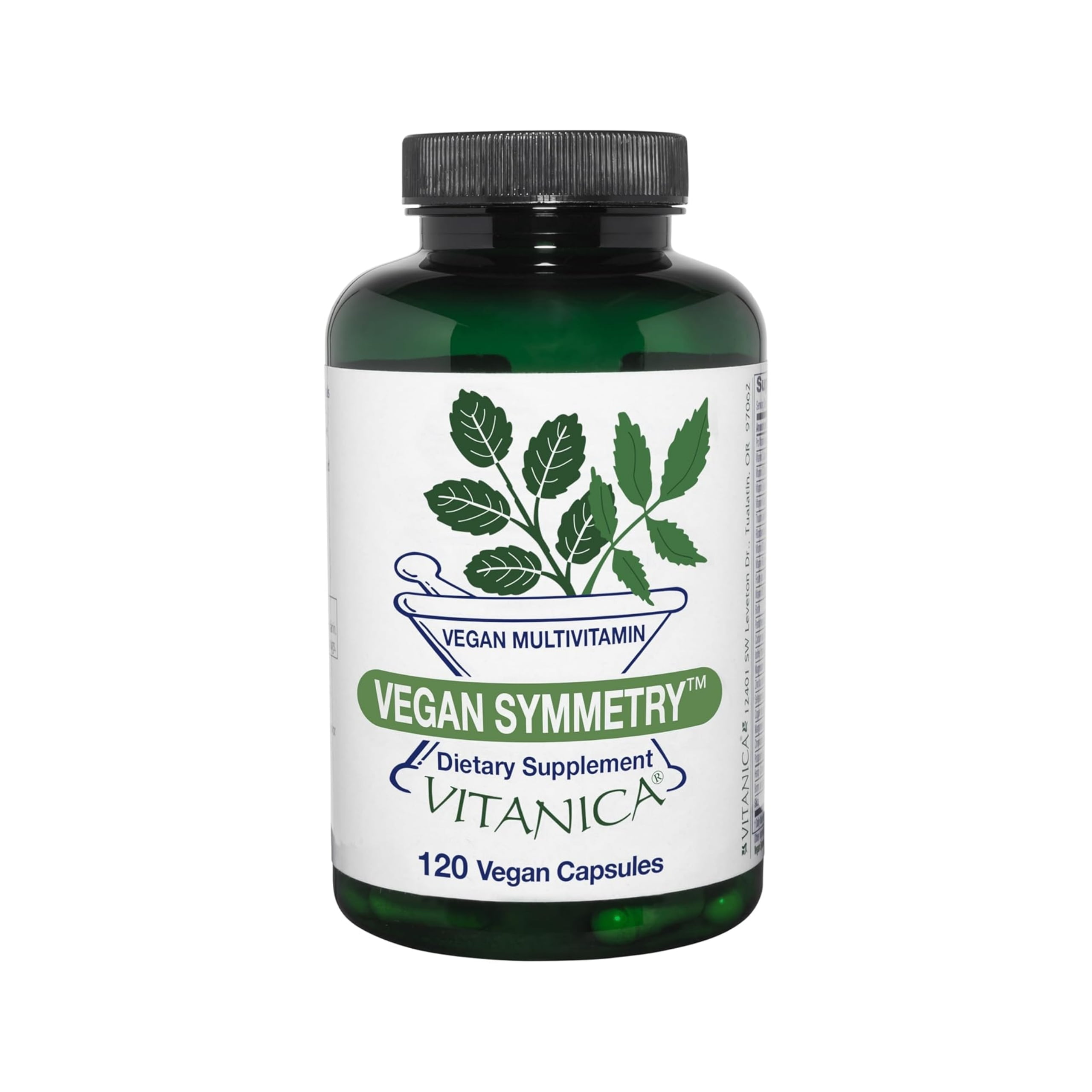 Vitanica Vegan Symmetry, Non-GMO Vegan Multivitamin for Women, Iron Free, Gluten Free, 120 Capsules