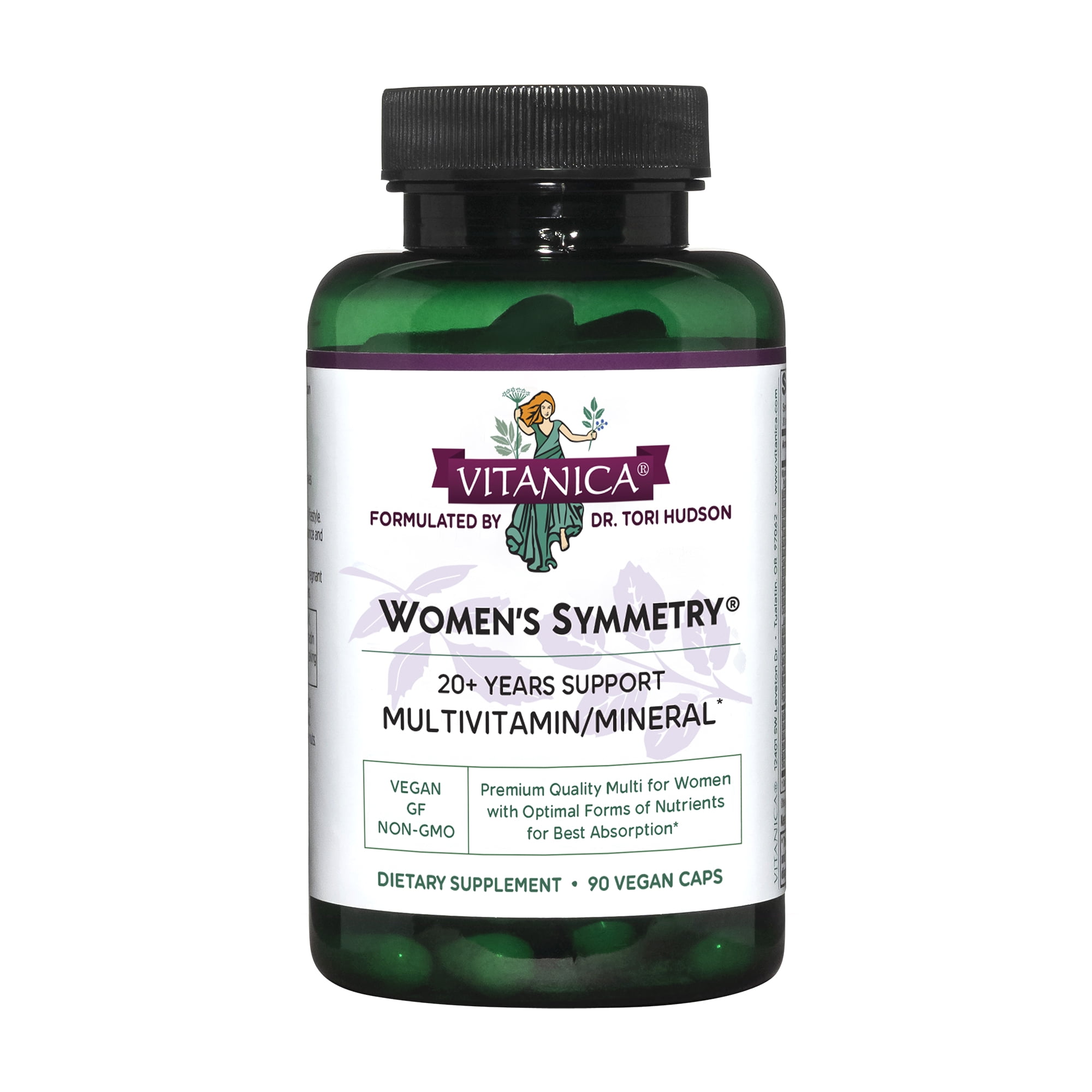 Vitanica Women's Symmetry, High Potency Multivitamin and Mineral, Vegan, 90 Capsules