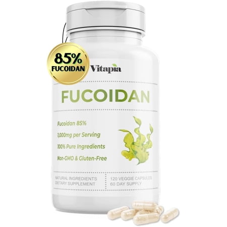 Vitapia Pure Fucoidan 85% Brown Seaweed Extract - Immune & Digestive Support - 120 Veggie Capsules
