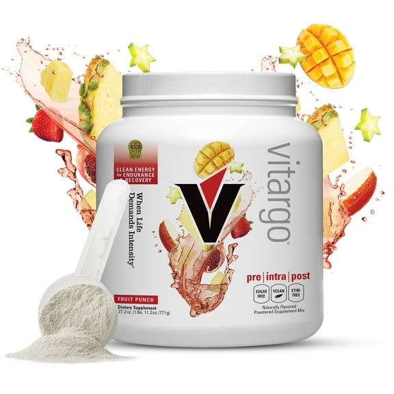 Vitargo Fruit Punch 20 Scoop 1.7 lbs Fast Digesting Carb for Pre workout and Intra workout fueling, Post workout Muscle Recovery, Certified BSCG Drug-Free