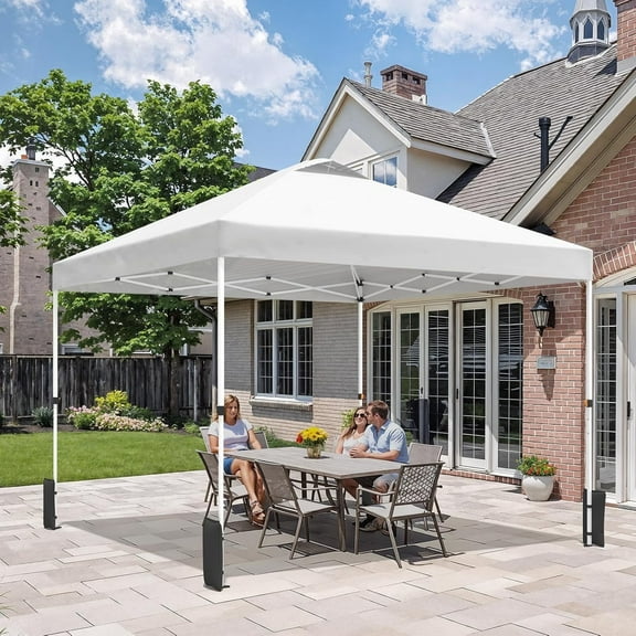 Vitarpatio 10 x 10 ft Pop up Canopy Tent Instant Outdoor Gazebo Straight Leg Shade Tent Shelter with Roller Bag