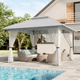 thumbnail image 1 of Vitarpatio 13x13 Pop Up Gazebo with Mosquito Netting, Instant Canopy Tent Gazebos Outdoor Gazebo with 2 Tier Roof, 3 Adjustable Height and 4 Sandbags, Light Gray, 1 of 10